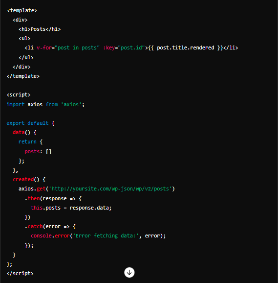 Sample code snippet: