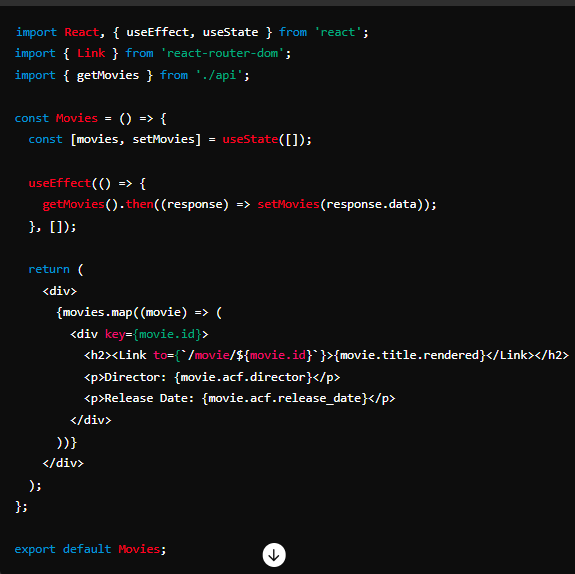 Update the ‘Movies’ component 