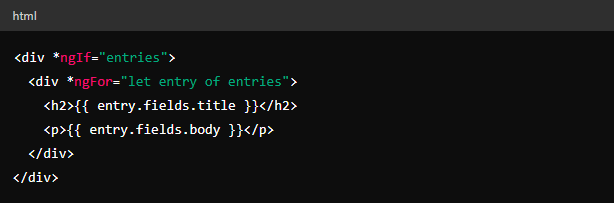 Display Content in Angular Components