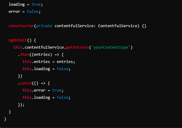 Fetch Entries from the CMS
