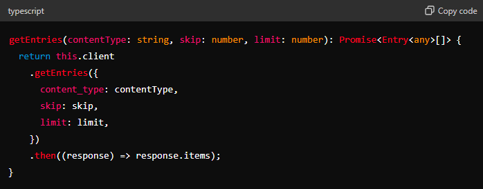 Modify the service method to accept pagination parameters